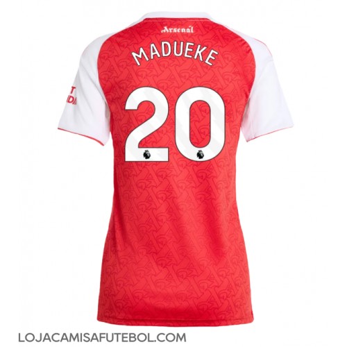 Camisa de Futebol Arsenal Noni Madueke #20 Equipamento Principal Mulheres 2025-26 Manga Curta